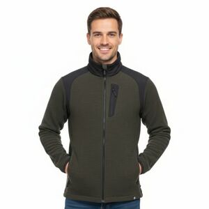 Férfi bélelt túrázó pulóver cipzárral NORTHFINDER SZYMON 550blackdarkgreen kép