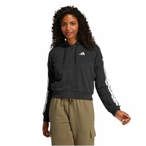 Női cipzáras pulóver ADIDAS W 3S FT FZ HD BLACK WHITE kép