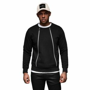 Férfi kapucnis pulóver OMBRE Sweatshirt OM-SSNZ-0187 V-1 black kép