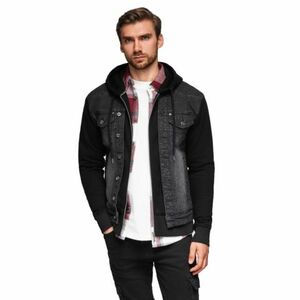 Férfi kapucnis dzseki OMBRE Jacket OM-JADJ-0220 V-3 black kép
