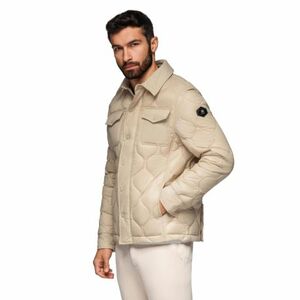 Férfi kapucnis dzseki OMBRE Jacket OM-JALP-0215 V-1 beige kép