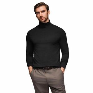 Férfi hosszú ujjú póló OMBRE Longsleeve OM-LSCL-0130 V-1 black kép