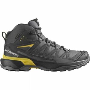 Férfi bokáig érő túracipő SALOMON X Ultra 360 Mid GTX M castlerock black spicy mustard kép