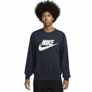 Férfi bélelt kapucnis pulóver NIKE M NK CLUB BB GFX CREW OBSIDIAN WHITE kép