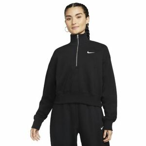 Női pulóver 1 2 cipzárral NIKE W NSW PHNX FLC QZ CROP BLACK SAIL kép