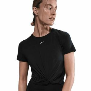 Női rövid ujjú edzőpóló NIKE W NK ONE CLSC DF TWST SS TP WT BLACK WHITE kép