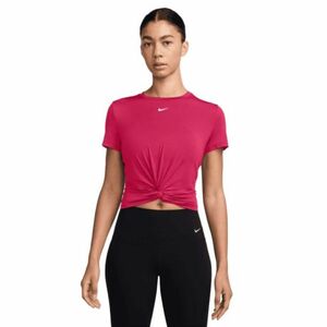 Női rövid ujjú edzőpóló NIKE W NK ONE CLSC DF TWST SS TP WT RUSH PINK WHITE kép