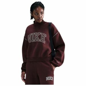Női bélelt kapucnis pulóver NIKE W NSW PHNX FLC LOGO MOCK NECK BURGUNDY CRUSH kép