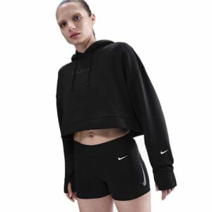 Női kapucnis edzőpulóver NIKE PRO W NP TF FLC HOODIE GG GRX BLACK WHITE kép