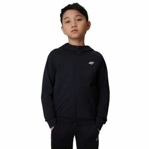 Fiú edzőpulóver cipzárral 4F JUNIOR SWEATSHIRT FNK M690-20S-DEEP BLACK kép