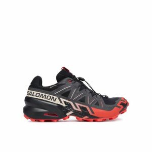 Férfi futó trail cipők SALOMON Speedcross 6 GTX M black fiery red almond milk kép