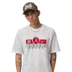 Férfi rövid ujjú póló NIKE M JORDAN BRK STEEL GFX SS CREW-White kép