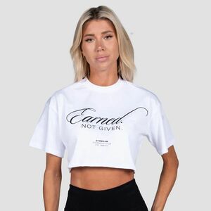 GymBeam Women‘s Earned Cropped T-shirt White kép