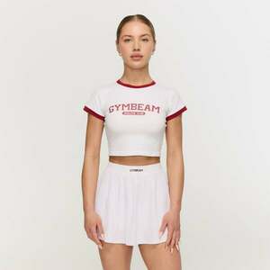 GymBeam Women‘s Varsity T-Shirt White kép