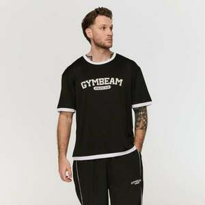 GymBeam Oversized Varsity T-Shirt Black kép