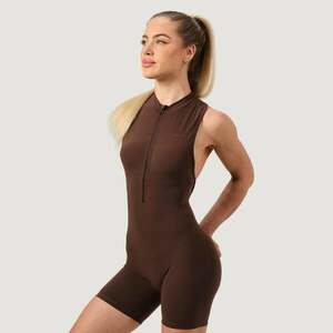 GymBeam Women‘s NEO Zip-Up Jumpsuit Mocha kép