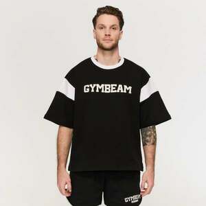 GymBeam Premium Heavyweight Varsity T-Shirt Black kép