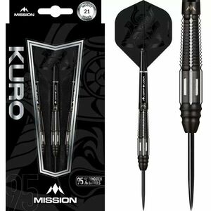 Dart szett Mission steel Kuro 21g, black, M4, rear taper, 95% gravírozott kép