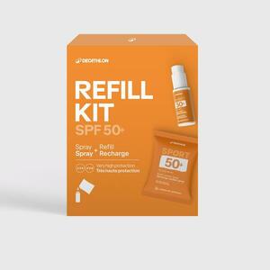 Decathlon Fényvédő spray szett. SPF50+, 50 ml-es flakon és 2 db utántöltő kép