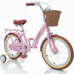 Lummy Gyermek Kerékpár kosárral és pótkerékkel 16"- Rózsaszín kép