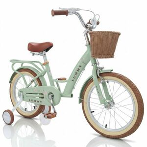 Lummy Gyermek Kerékpár kosárral és pótkerékkel 16" - Zöld kép