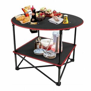 Hage hordozható Kempingasztal pohártartóval - Fekete kép