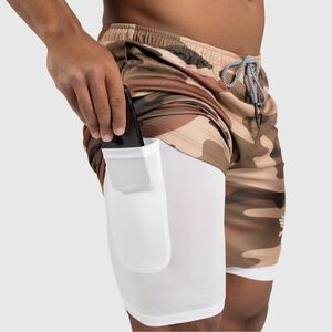 Funkcionális short Iron Aesthetics Stretch 2in1, camo khaki kép