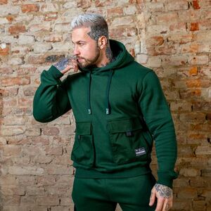 Kapucnis pulóver Iron Aesthetics Cargo Hoodie, zöld kép