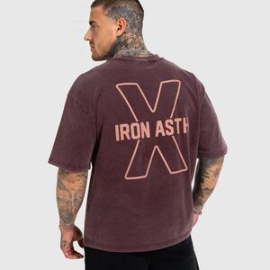 Férfi póló Iron Aesthetics X Washed, burgundy kép