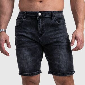 Férfi farmer rövidnadrág Iron Aesthetics Denim Stretch, fekete kép