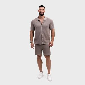 Férfi kötött szett Iron Aesthetics Vibe, bézs kép