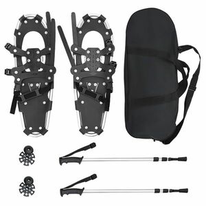 vidaXL 3 az 1-ben hólánc túrabotokkal Ezüst és Fekete 63, 5 x 21 cm kép