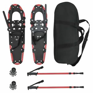 vidaXL 3 az 1-ben hólánc túrabotokkal Piros és Fekete 78, 5 x 22 cm kép