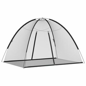 vidaXL fekete hálós mongol szúnyogháló ajtókkal 200 x 150 x 140 cm kép