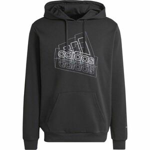 adidas TECH GRAPHIC HOODIE Férfi pulóver, fekete, méret XXL kép