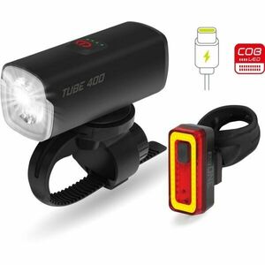 One TUBE 400 SET Kerékpár világítás szett, fekete, méret kép