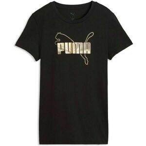 Puma ESSENTIALS LOGO LAB METALLIC TEE Női póló, fekete, méret kép