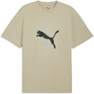 Puma TECH RELAXED GRAPHIC TEE Férfi póló, bézs, méret kép