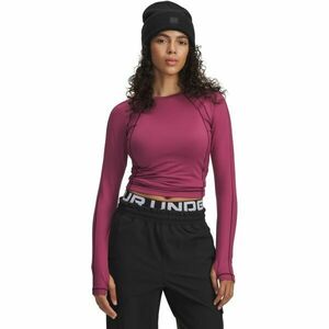Under Armour COLDGEAR TEXTURED CREW Női hosszú ujjú póló, bordó, méret M kép