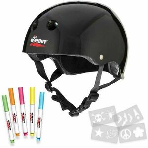 WIPEOUT BLACK 8+ Gyerek kerékpáros sisak, fekete, méret (52 - 56) kép