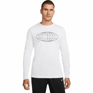 Nike DF TEE LS SLUB FH GFX Férfi hosszú ujjú felső, fehér, méret kép