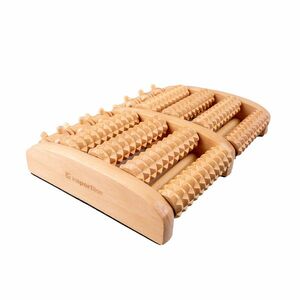 Fa lábmasszírozó inSPORTline Eallona, lótuszfa, görgős, tüskés, maderoterápiához, szaunában használható, talpmasszázshoz kép