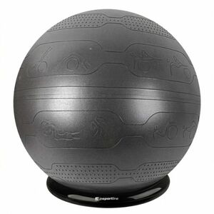 Gimnasztikai labda inSPORTline Stretch Ball 75 cm BallBase fixáló kerettel, csúszásmentes kivitel, piktogramok gyakorlatokkal kép