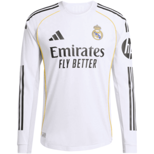 Hosszú ujjú mez adidas Real Madrid Authentic Home Long Sleeve 2025/26 kép