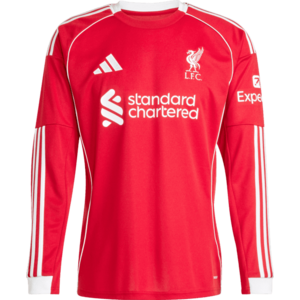 Hosszú ujjú mez adidas FC Liverpool Long Sleeve Home Jersey 2025/26 kép