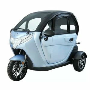 Elektromos robogó tetővel W-TEC Tukago - 25 km/h, tolatókamera 4"-os LCD kijelzővel, multimédiás Bluetooth, biztonsági övek, riasztórendszer - kék kép