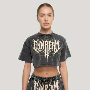 GymBeam Women‘s Abyss Cropped T-shirt Charcoal kép