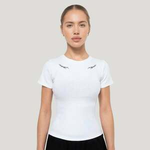 GymBeam Women‘s Tribal Ribbed T-shirt White kép