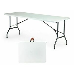 ModernHOME összecsukható kerti Étkezőasztal 180x74 cm - fehér kép