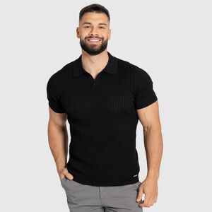 Férfi póló Iron Aesthetics Polo Knit, fekete kép